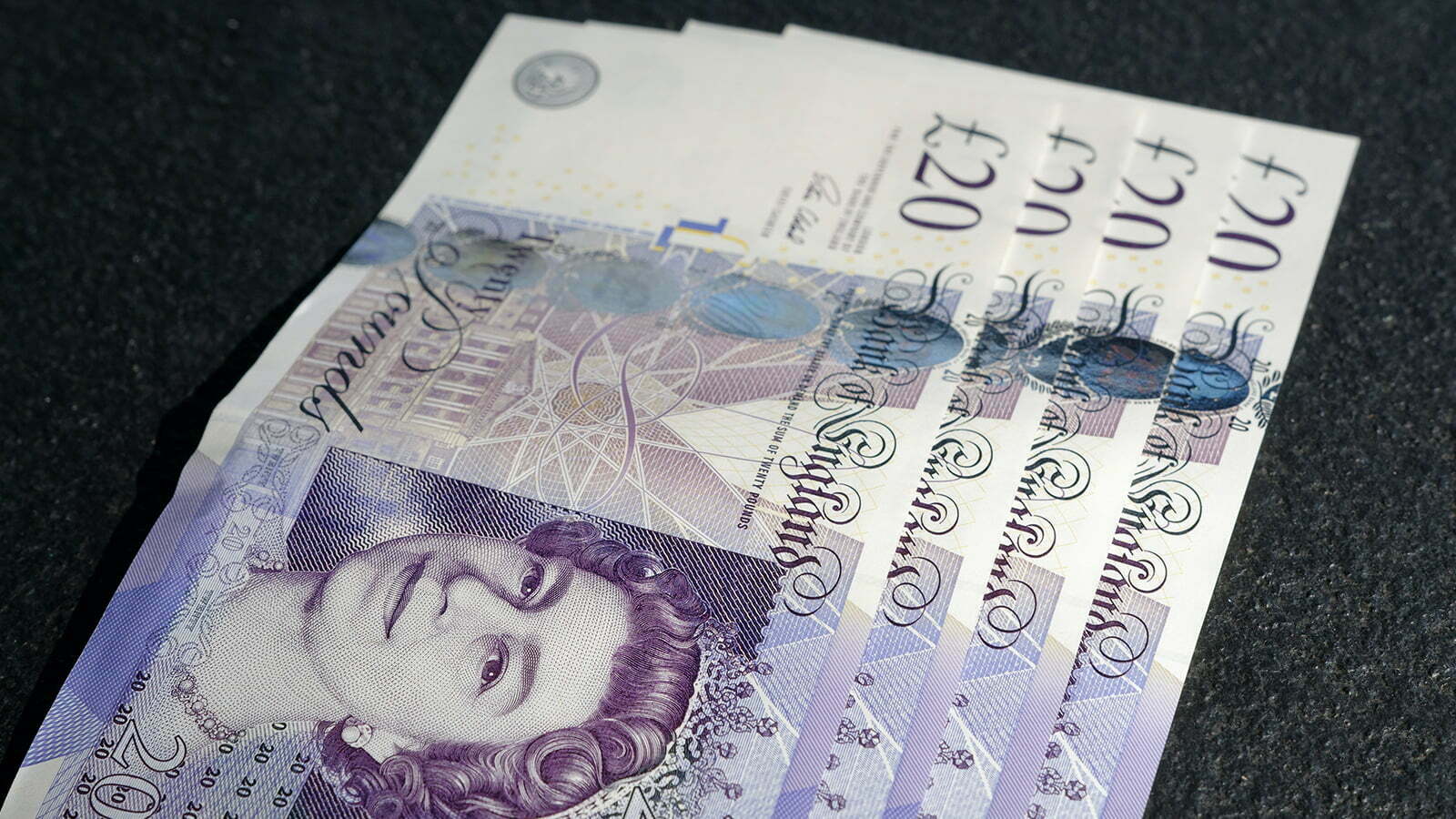 £20 notes grouped together
