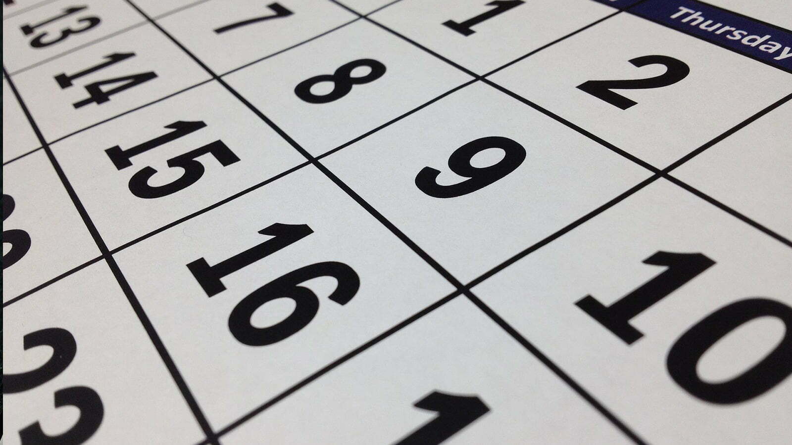 Calendar Showing Removals